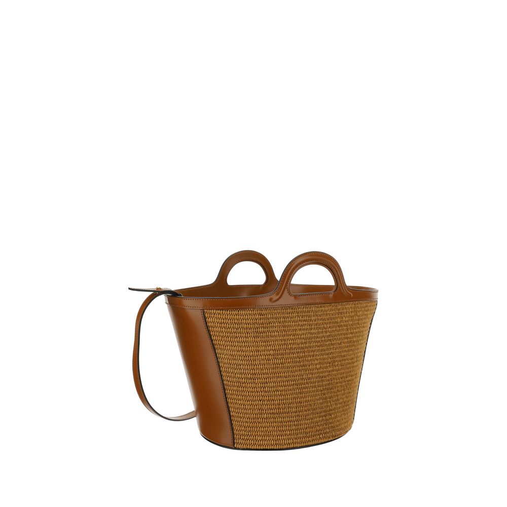 Borsa a spalla Marni in cotone marrone