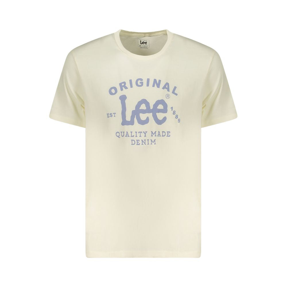 Maglietta da uomo in cotone beige Lee