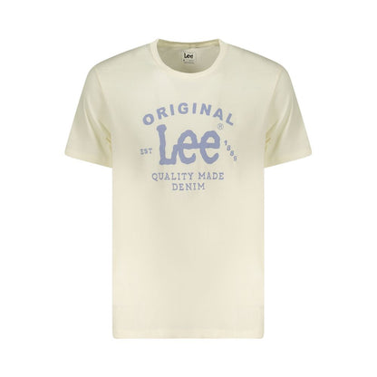 Maglietta da uomo in cotone beige Lee