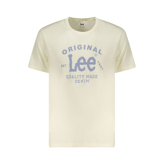 Maglietta da uomo in cotone beige Lee