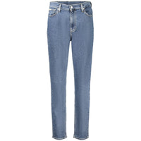 Jean mom Calvin Klein bleu en coton pour femme