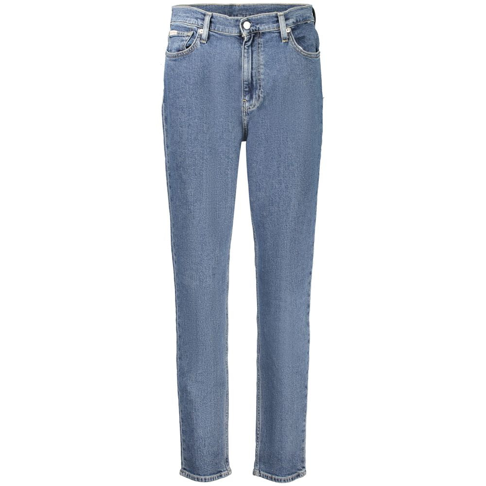 Jean mom Calvin Klein bleu en coton pour femme