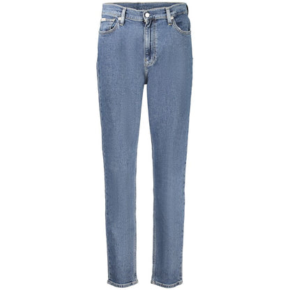 Jean mom Calvin Klein bleu en coton pour femme