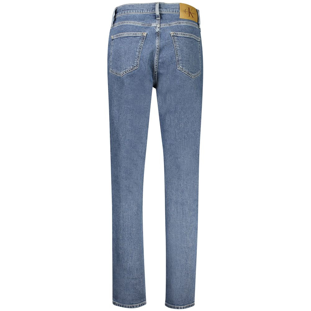 Jean mom Calvin Klein bleu en coton pour femme