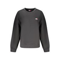 Felpa da donna in cotone nero Tommy Hilfiger