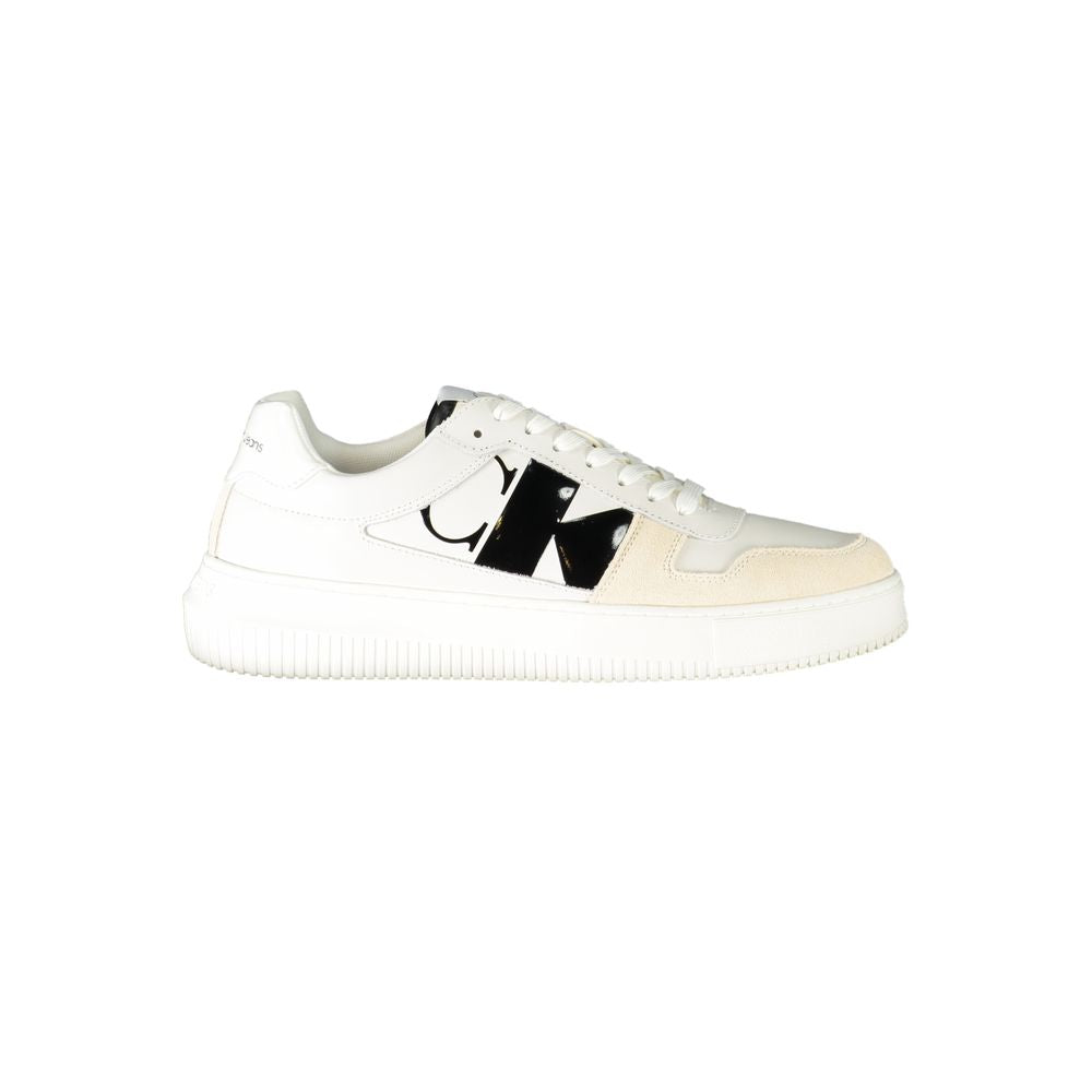Baskets Calvin Klein en cuir blanc pour homme