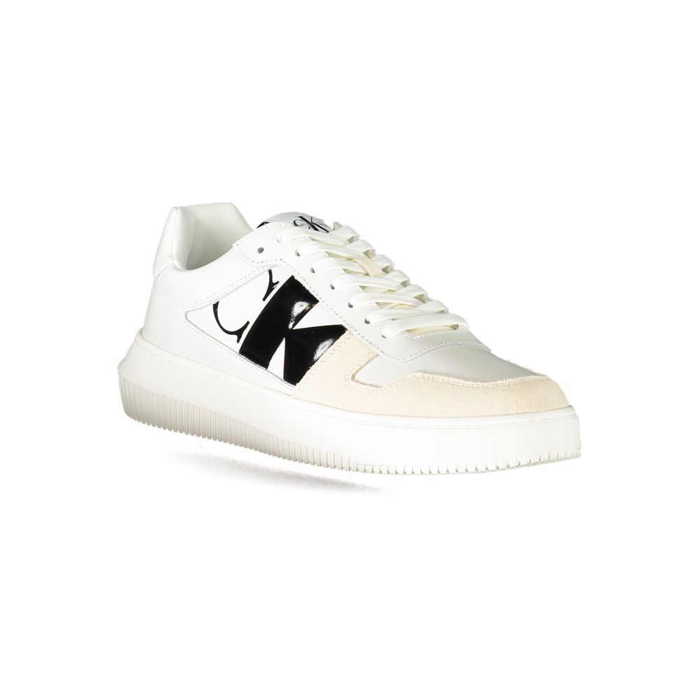 Baskets Calvin Klein en cuir blanc pour homme