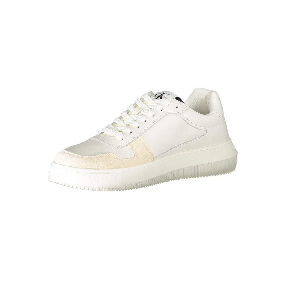 Baskets Calvin Klein en cuir blanc pour homme