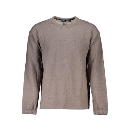 Felpa da uomo in cotone marrone Calvin Klein