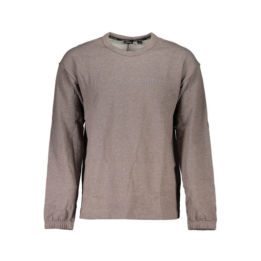 Felpa da uomo in cotone marrone Calvin Klein