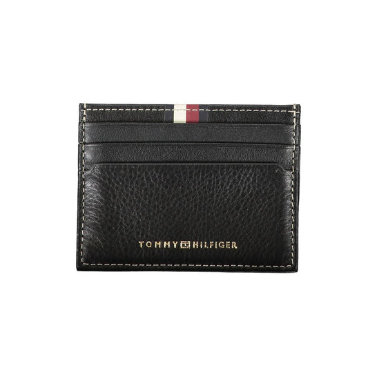 Portafoglio da uomo in pelle nera Tommy Hilfiger