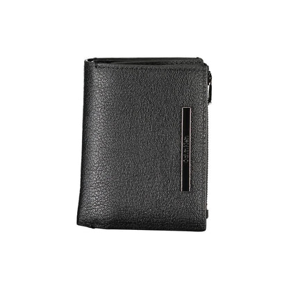 Portafoglio Calvin Klein Sleek in pelle nera con portamonete