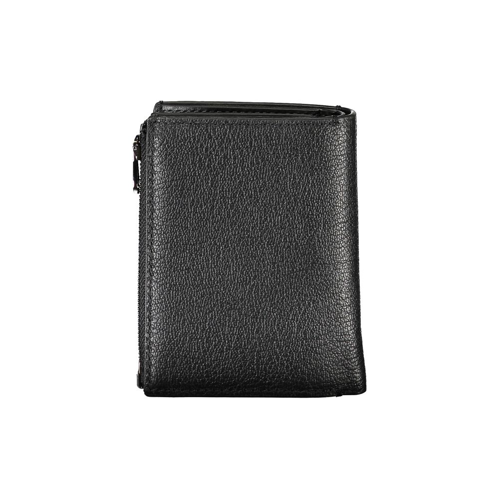 Portefeuille Calvin Klein élégant en cuir noir avec porte-monnaie