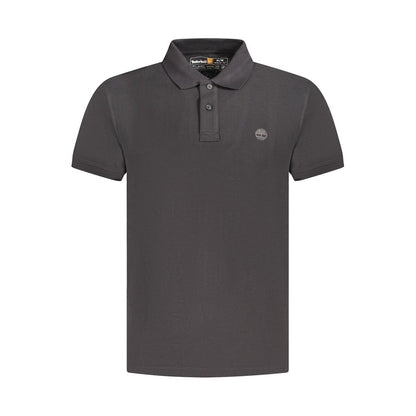 Polo da uomo in cotone nero Timberland