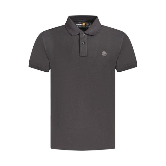 Polo da uomo in cotone nero Timberland