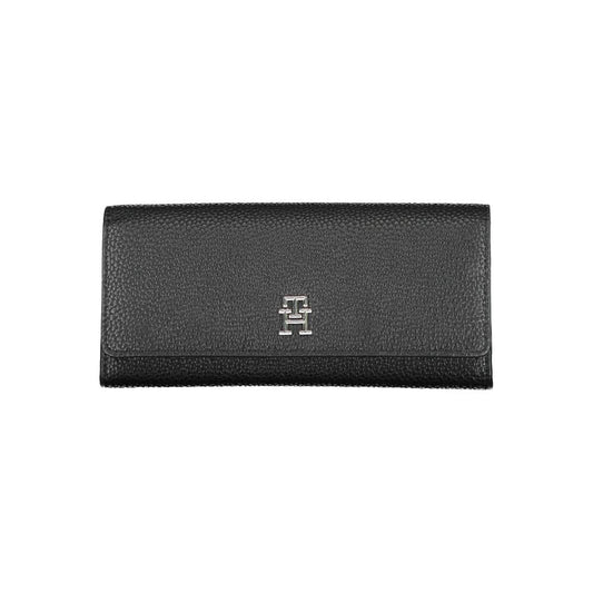 Portafoglio da donna Tommy Hilfiger in poliuretano nero