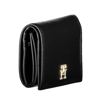 Portafoglio da donna Tommy Hilfiger in poliuretano nero