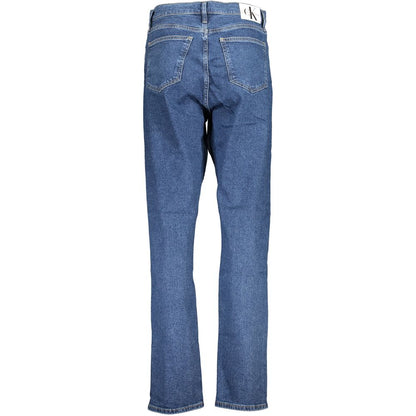 Jeans da donna in cotone blu Calvin Klein