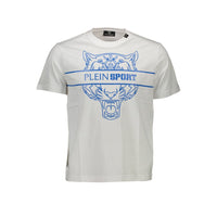 T-shirt da uomo in cotone bianco Plein Sport