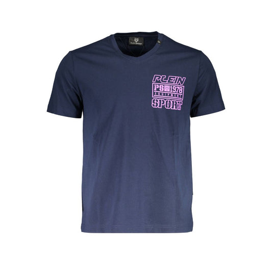 T-shirt da uomo in cotone blu Plein Sport