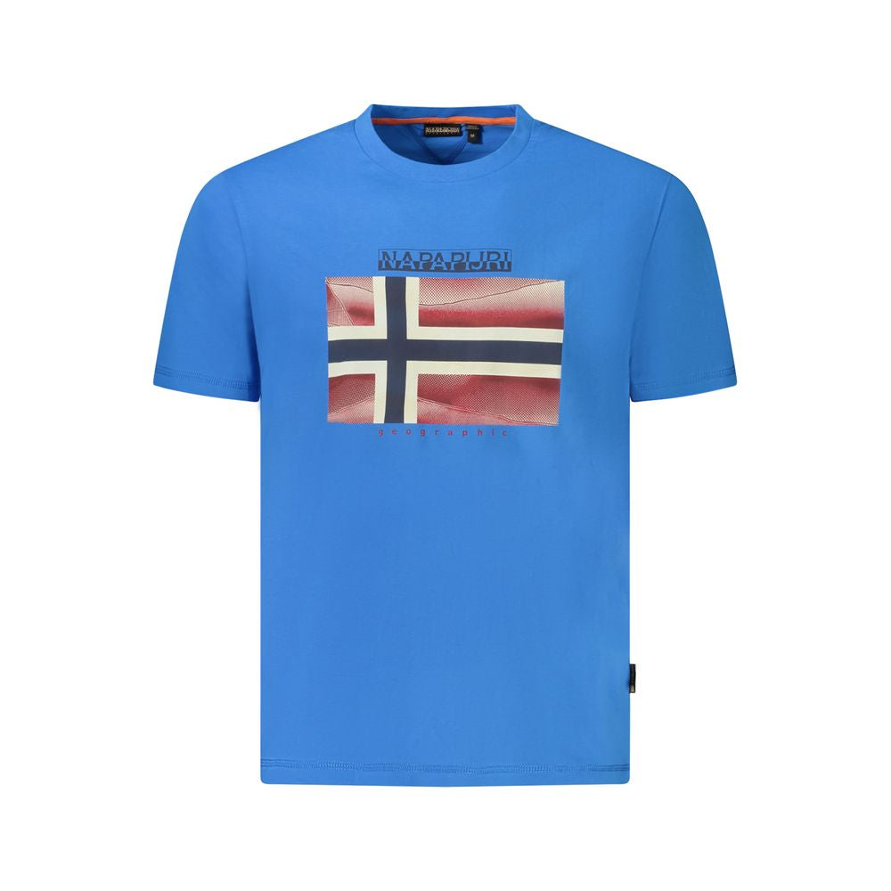 T-shirt da uomo in cotone blu Napapijri