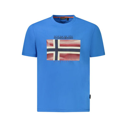 T-shirt da uomo in cotone blu Napapijri