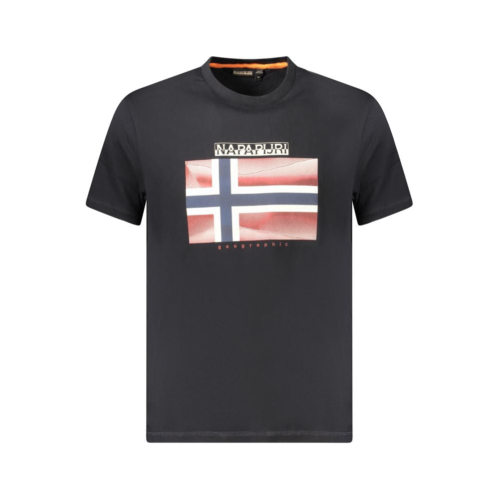 T-shirt da uomo in cotone nero Napapijri
