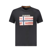 T-shirt da uomo in cotone nero Napapijri