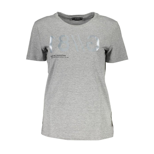 Maglietta da donna in cotone grigio Guss Jeans