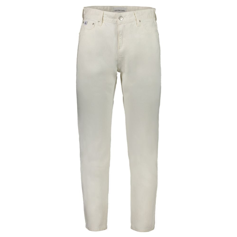 Jeans da uomo in cotone bianco Calvin Klein