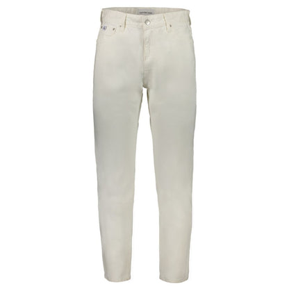 Jeans da uomo in cotone bianco Calvin Klein