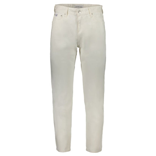 Jeans da uomo in cotone bianco Calvin Klein