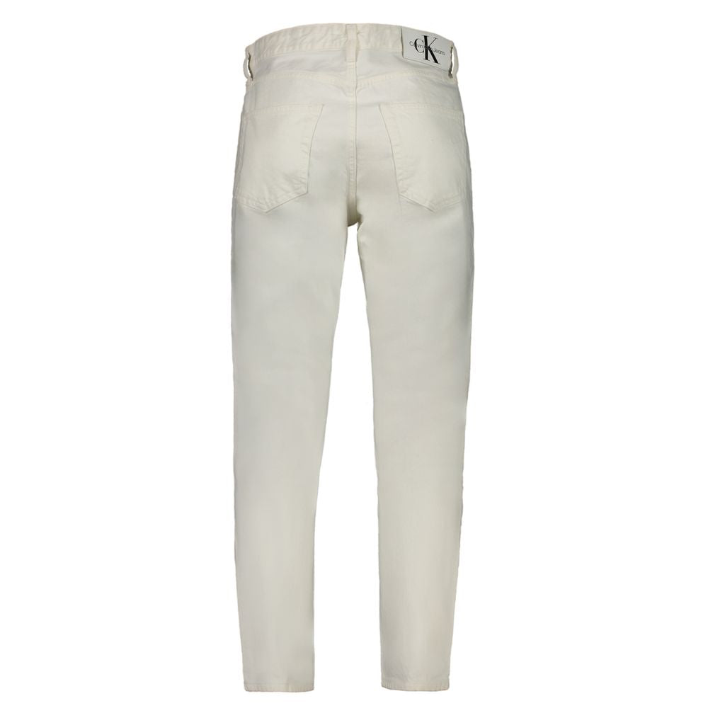 Jeans da uomo in cotone bianco Calvin Klein