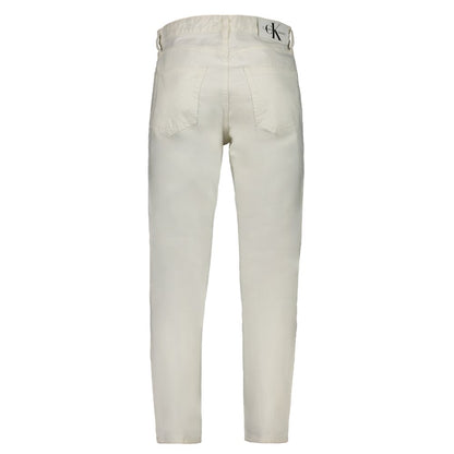 Jeans da uomo in cotone bianco Calvin Klein