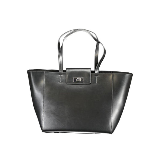 Borsa a mano da donna Calvin Klein nera in poliestere riciclato