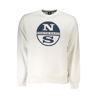 Felpa da uomo in cotone bianco North Sails