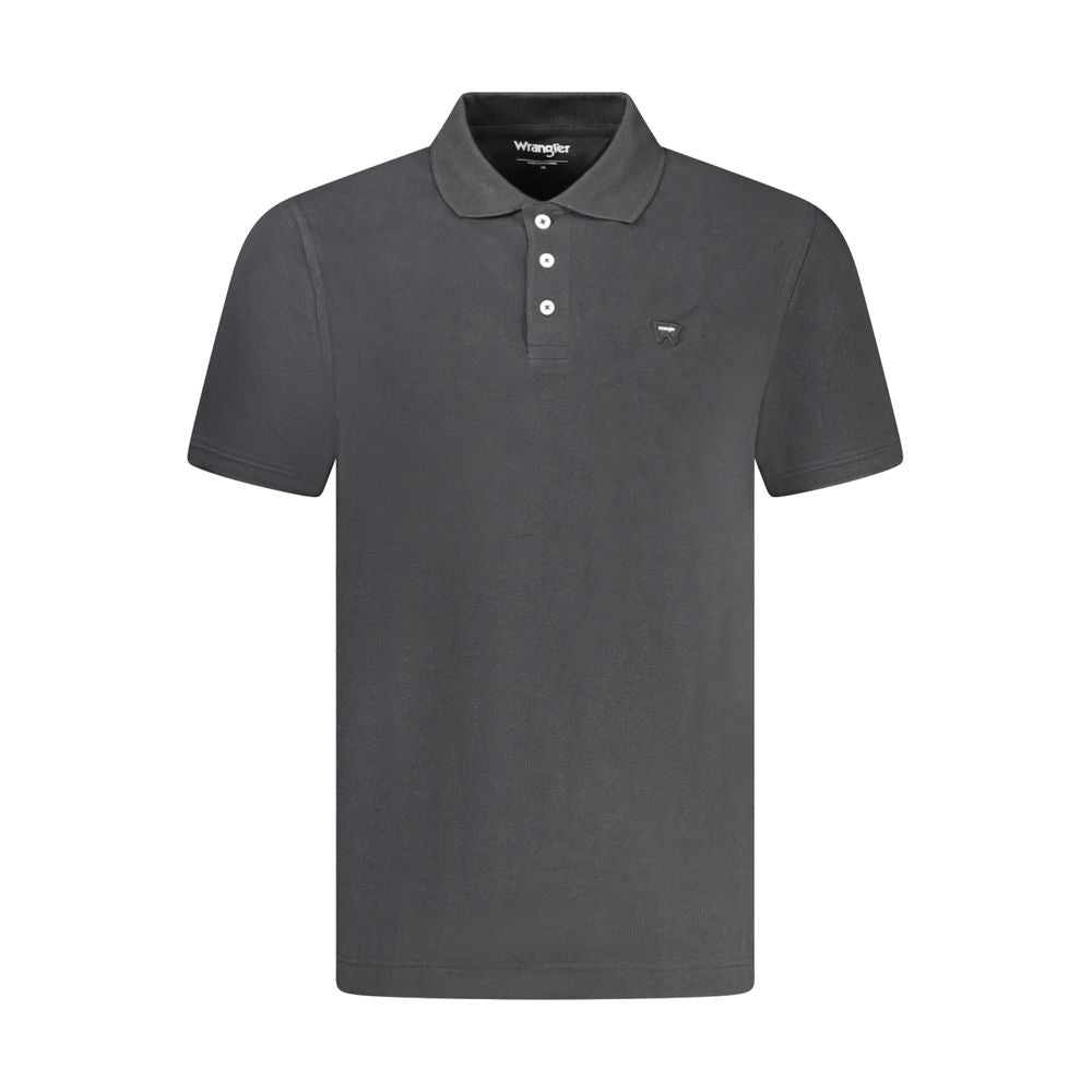 Polo da uomo in cotone nero Wrangler