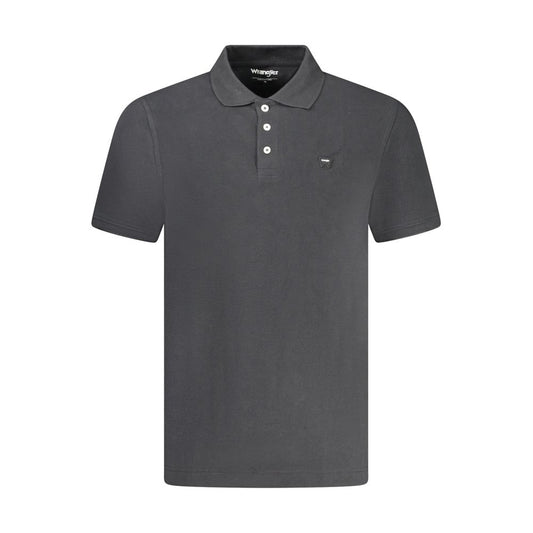 Polo da uomo in cotone nero Wrangler