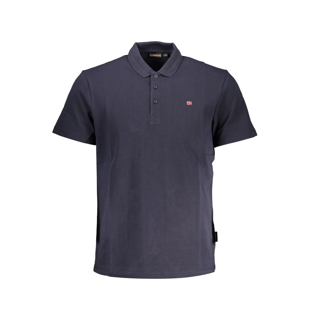 Polo da uomo in cotone blu Napapijri