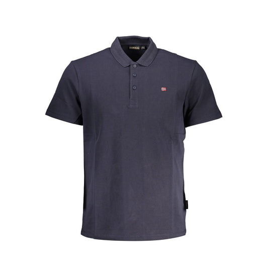 Polo da uomo in cotone blu Napapijri