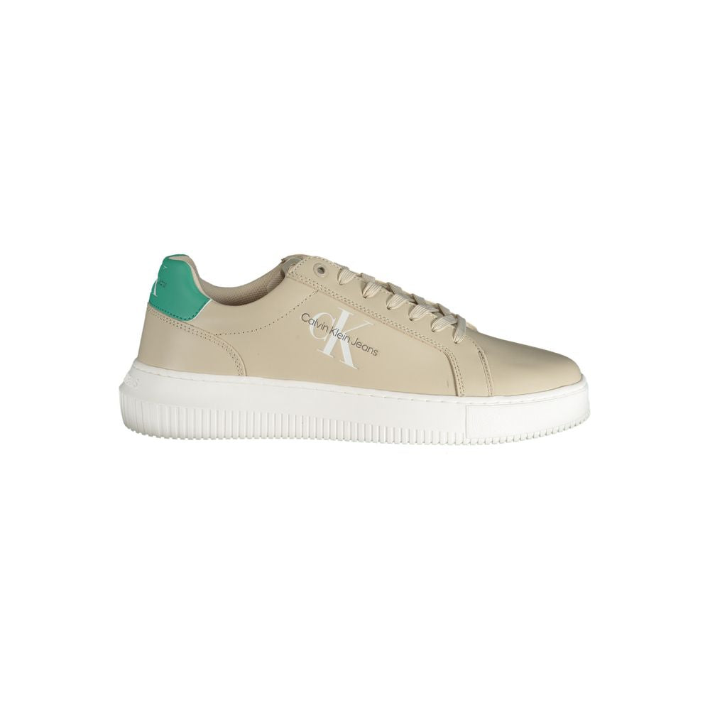Baskets Calvin Klein en cuir beige pour homme