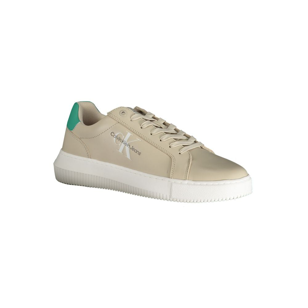 Baskets Calvin Klein en cuir beige pour homme