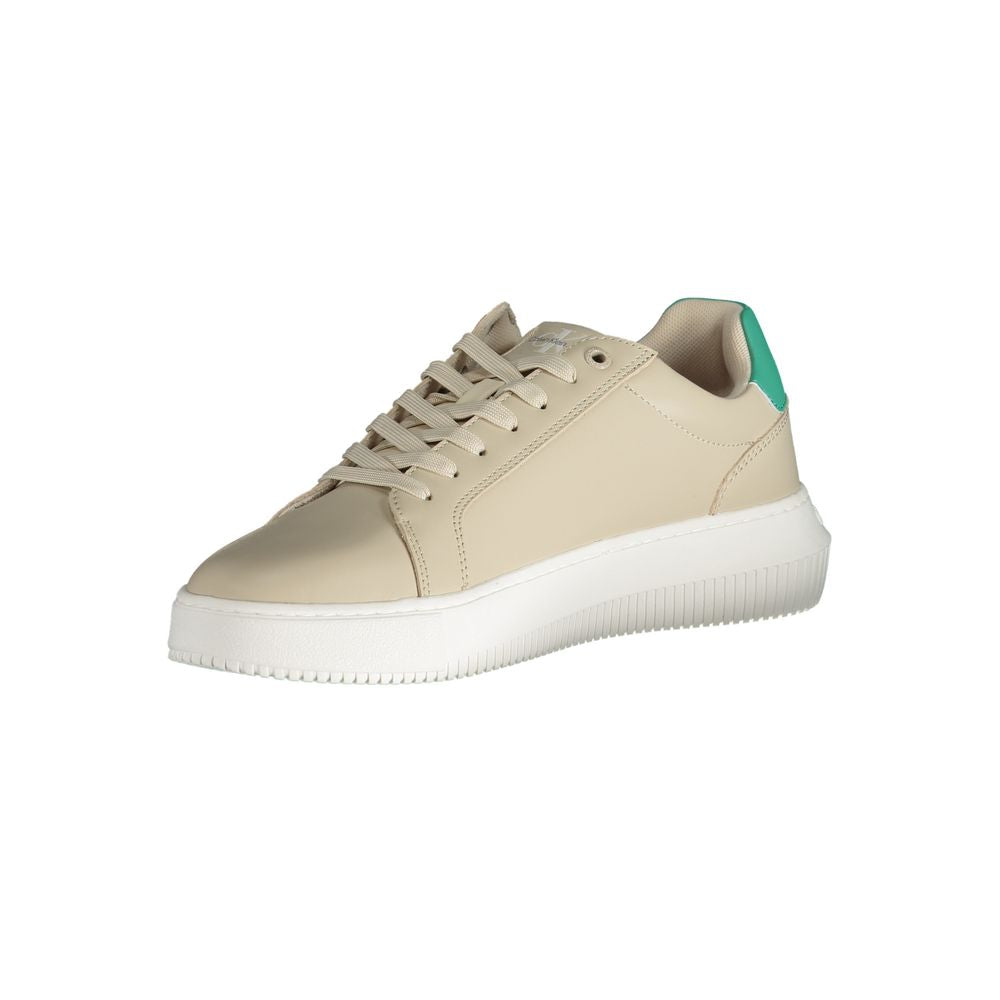 Baskets Calvin Klein en cuir beige pour homme