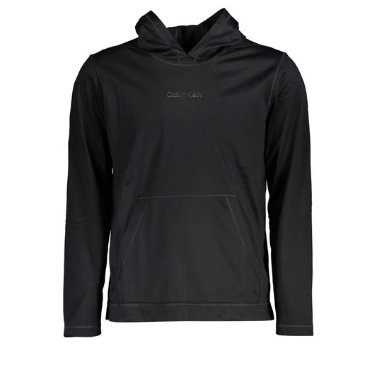 Felpa con cappuccio da uomo in poliestere nero Calvin Klein