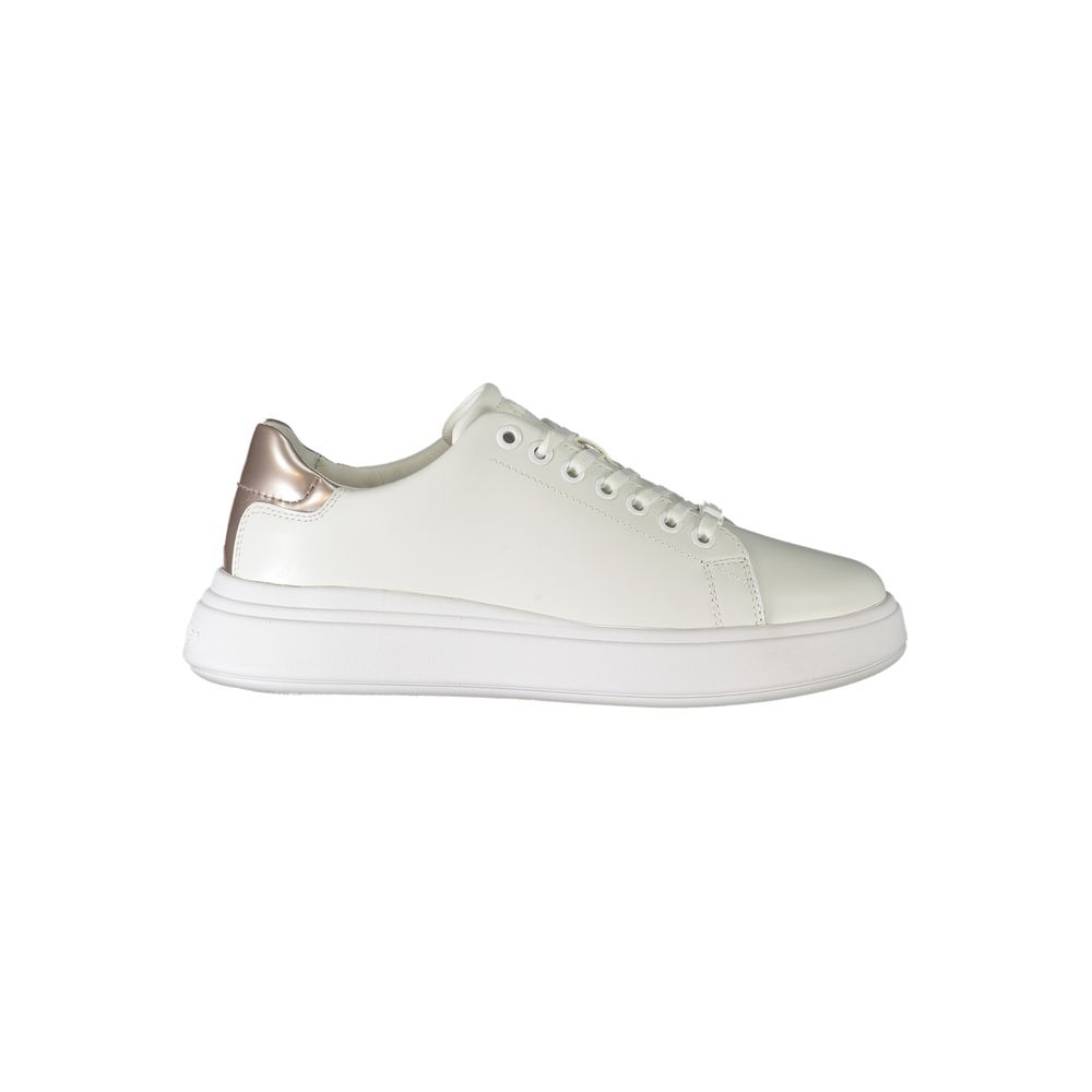 Baskets Calvin Klein en cuir blanc pour femme