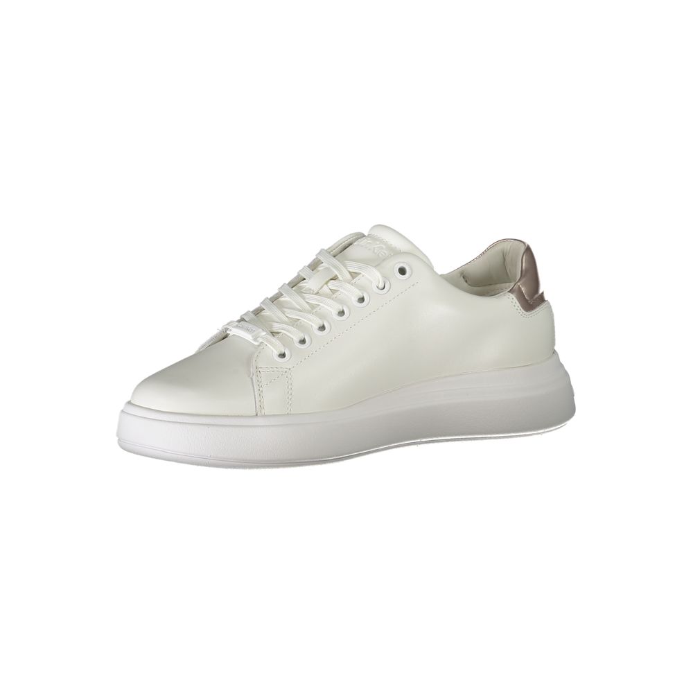 Baskets Calvin Klein en cuir blanc pour femme
