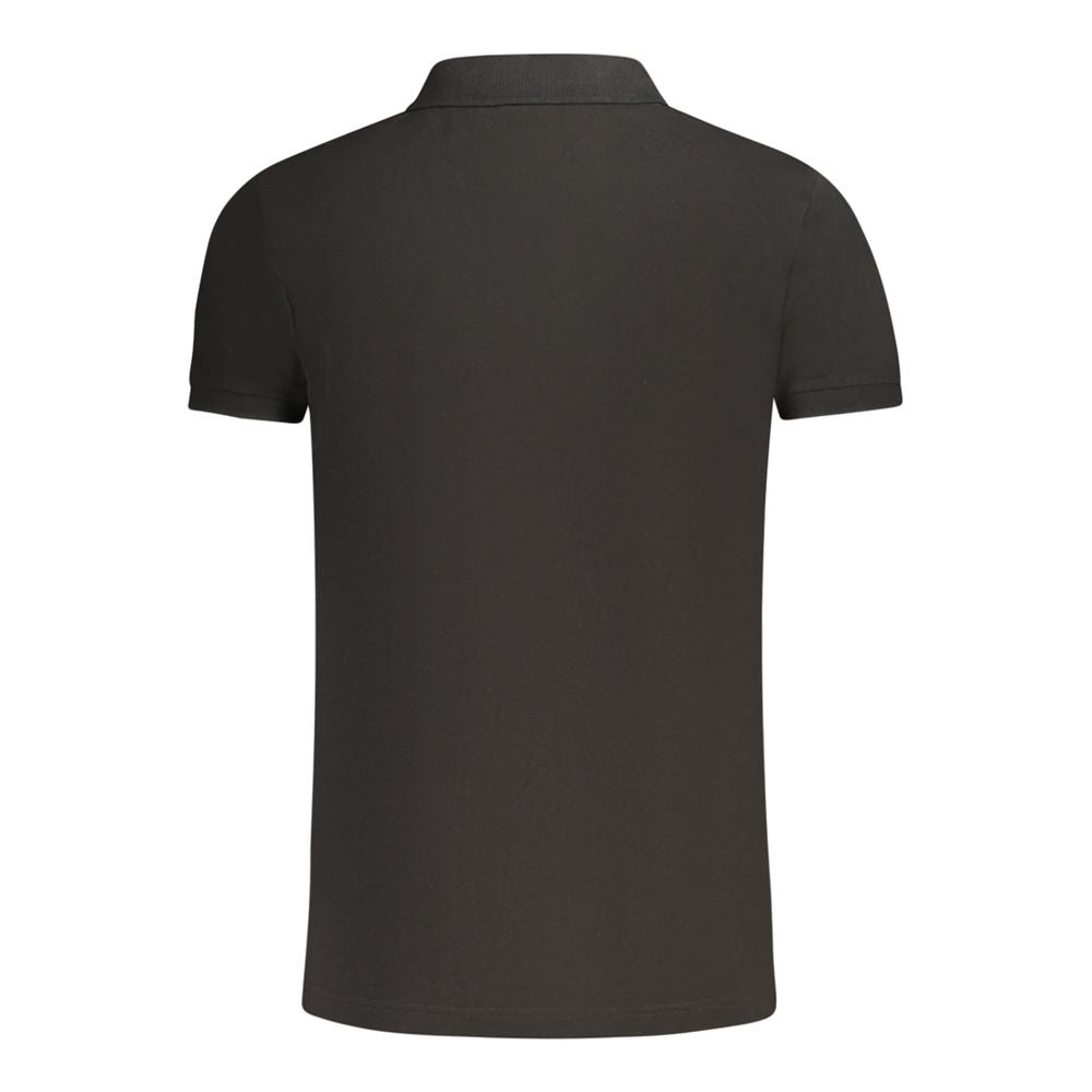 Polo da uomo in cotone nero Fila