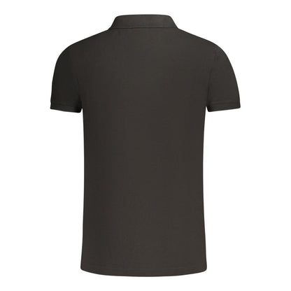 Polo da uomo in cotone nero Fila