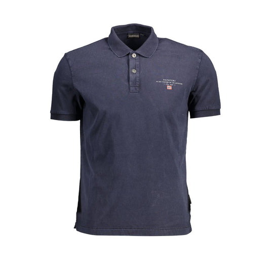Polo da uomo in cotone blu Napapijri
