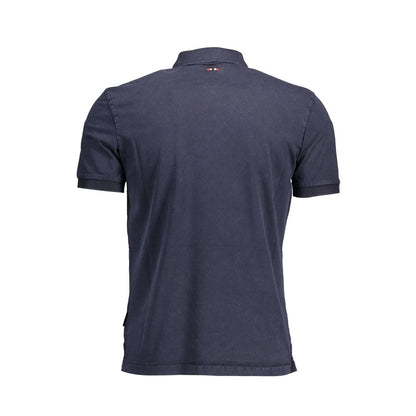 Polo da uomo in cotone blu Napapijri